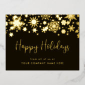 金ゴールドの雪企業ののクリスマス 箔シーズンポストカード (正面)