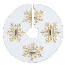 金ゴールドの雪片のツリースカート