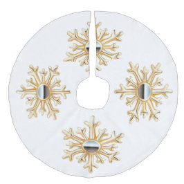 金ゴールドの雪片のツリースカート フェイクリネンツリースカート