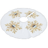 金ゴールドの雪片のツリースカート フェイクリネンツリースカート (アングル)