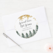 金ゴールドの雪片の森の手Sanitizersラベル ラウンドシール (封筒)