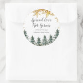 金ゴールドの雪片の森の手Sanitizersラベル ラウンドシール (バッグ)