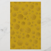 金ゴールドの雪片クリスマスレターライティング紙 便箋 (裏面)