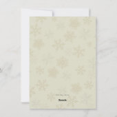 金ゴールドの雪片フォトクリスマスフラットカード シーズンカード (裏面)