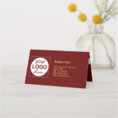 金ゴールドの雪片ホワイトボウクリスマスツリーギフトカード プレイスカード (裏面)