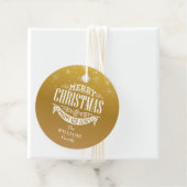 金ゴールドの雪片メリークリスマスフォト フェイバータグ (インサイチュ)