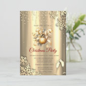 金ゴールドの雪片、ガラスボール弓クリスマスカンパニー 招待状 (スタンド正面)
