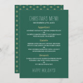 金ゴールドの雪片、クリスマスメニュー メニュー (正面/裏面)