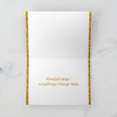 金ゴールドの雪片，スプルースポーランドのクリスマスカード シーズンカード (内部)