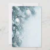 金ゴールドの雪片、ブルーボールカンパニークリスマスパーティー 招待状 (裏面)