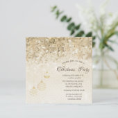 金ゴールドの雪片、ボールがクリスマスを追い企業の詰める 招待状 (スタンド正面)