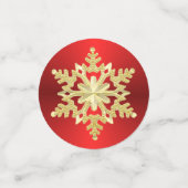 金ゴールドの雪片(赤) コンフェッティ (スモール正面)