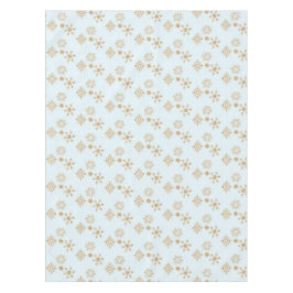 金ゴールドの雪霜の降りた片の青いクリスマス テーブルクロス