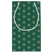 金ゴールドの雪、クリスマス スモールペーパーバッグ (裏面)