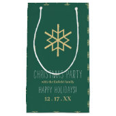 金ゴールドの雪、クリスマス スモールペーパーバッグ (正面)