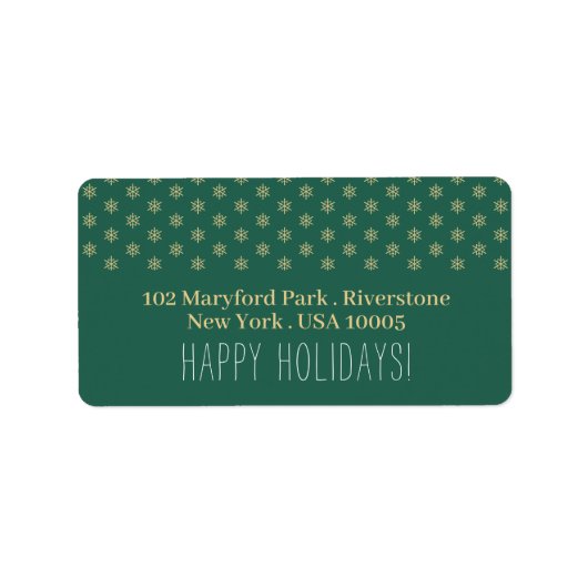 金ゴールドの雪、クリスマス ラベル (正面)