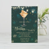 金ゴールドの雪、ジンジャーブレッド飲むクリスマス 招待状 (スタンド正面)