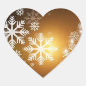金ゴールドの雪 ハートシール (正面)