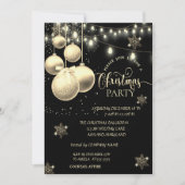 金ゴールドの雪、ボールカンパニークリスマスパーティー 招待状 (正面)