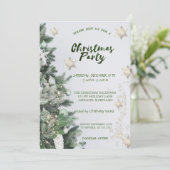 金ゴールドの雪、ボールクリスマス会社のパーティー 招待状 (スタンド正面)