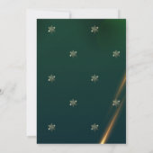 金ゴールドの雪、ボールグリーンクリスマス 招待状 (裏面)