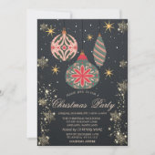 金ゴールドの雪、ヴィンテージオーナメントダーク会社 招待状 (正面)