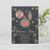 金ゴールドの雪、ヴィンテージオーナメントダーク会社 招待状 (スタンド正面)