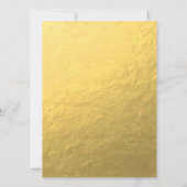 金ゴールドの青い孔雀のブライダルシャワー 招待状 (裏面)