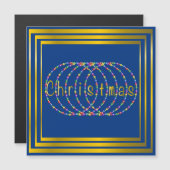 金ゴールドの青のクリスマスの照明のデザイン (正面/裏面)