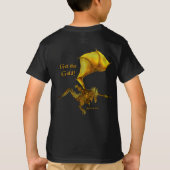 金ゴールドの青年Tシャツを得て下さい Tシャツ (裏面)