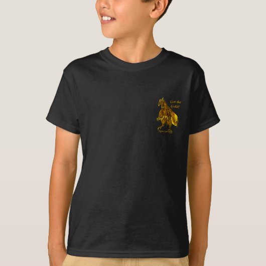 金ゴールドの青年Tシャツを得て下さい Tシャツ (正面)
