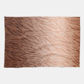 金ゴールドの青銅色のグラデーションなトラのプリント キッチンタオル (横)