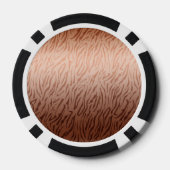 金ゴールドの青銅色のグラデーションなトラのプリント ポーカーチップ (裏面)