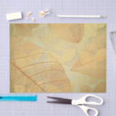 金ゴールドの青銅色の骨組葉 薄葉紙 (クラフト)