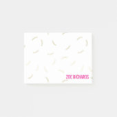 金ゴールドの鞭及びマゼンタの名前をカスタムする ポストイット (正面)