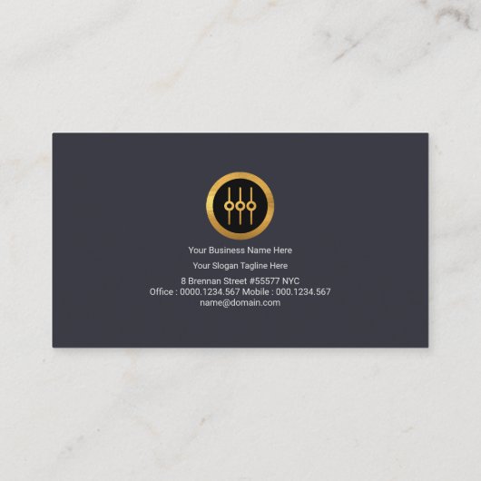 金ゴールドの音波のスタイリッシュな一流の設定 名刺 (裏面)