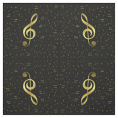 金ゴールドの音符 ファブリック (見本)