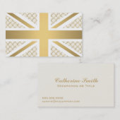 金ゴールドの騎手パターンが付いている英国国旗のイギリスの旗 名刺 (正面/裏面)