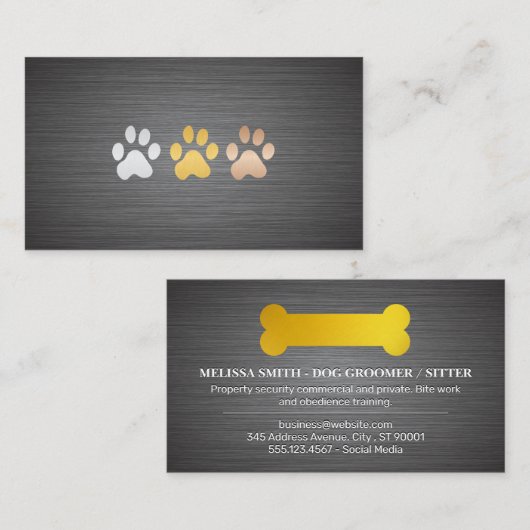 金ゴールドの骨 名刺 (正面/裏面)