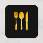 金ゴールドの高級食料品 スクエア名刺 (正面)