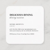 金ゴールドの高級食料品 スクエア名刺 (裏面)