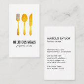 金ゴールドの高級食料品 名刺 (正面/裏面)