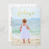 金ゴールドの魅力は休日の写真の郵便はがきを信じます シーズンポストカード (正面/裏面)