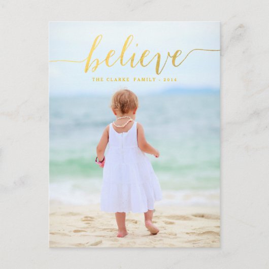 金ゴールドの魅力は休日の写真の郵便はがきを信じます シーズンポストカード (正面)