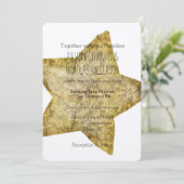 金ゴールドの魅力的な星の結婚式 招待状 (スタンド正面)