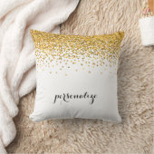 金ゴールドの魅力的な紙吹雪の点 クッション (ブランケット)