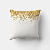 金ゴールドの魅力的な紙吹雪の点 クッション (裏面)