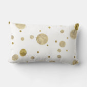 金ゴールドの魅力的な《写真》ぼけ味の点 ランバークッション (裏面)