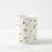 金ゴールドの魅力的な《写真》ぼけ味の紙吹雪の点 コーヒーマグカップ (中央)