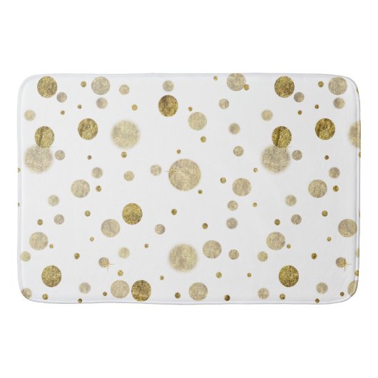 金ゴールドの魅力的な《写真》ぼけ味の紙吹雪の点 バスマット (正面)